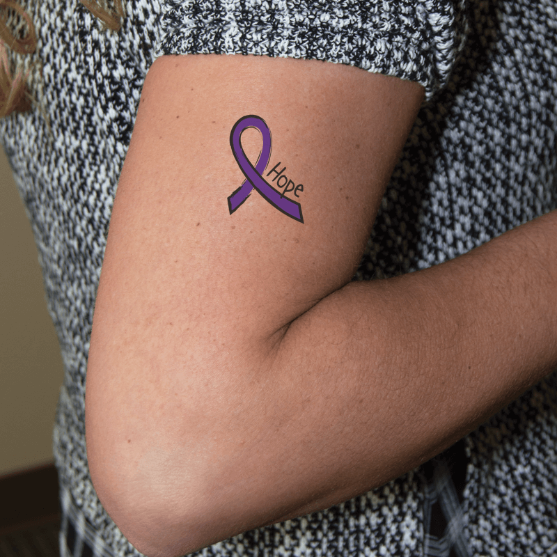 purple ribbon tattoo designs