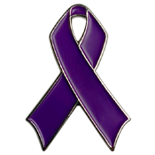 Ribbon Lapel Pin - Purple