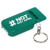 Whistle with Light Keychain Teal