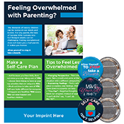 Overwhelmed with Parenting Poster and Button