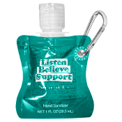 Teal Hand Sanitizer with Carabiner 1 OZ.