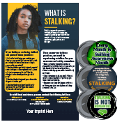 Stalking Awareness Poster and Button
